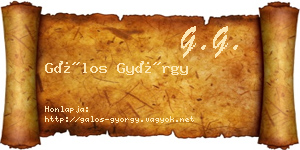 Gálos György névjegykártya